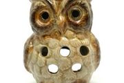 Vintage Ceramic Owl Tea Light Holder