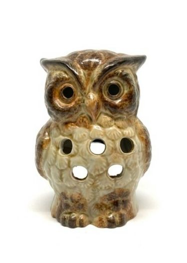 Vintage Ceramic Owl Tea Light Holder