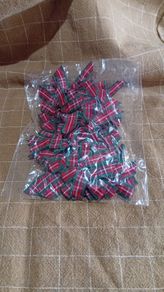 Miniature Christmas Plaid Bows Fabric