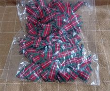 Miniature Christmas Plaid Bows Fabric