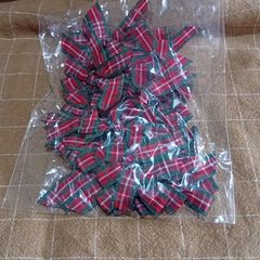 Miniature Christmas Plaid Bows Fabric