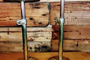 Antique brass and copper plant stands
