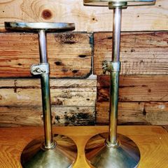 Antique brass and copper plant stands