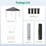 Pop Up Gazebo 3m x 3m - Instant Setup Portable Gazebo with Carry bag, 4 Sandbags and 8 Stakes for Outdoor Events, Parties & Camping - Dark Grey Image 2