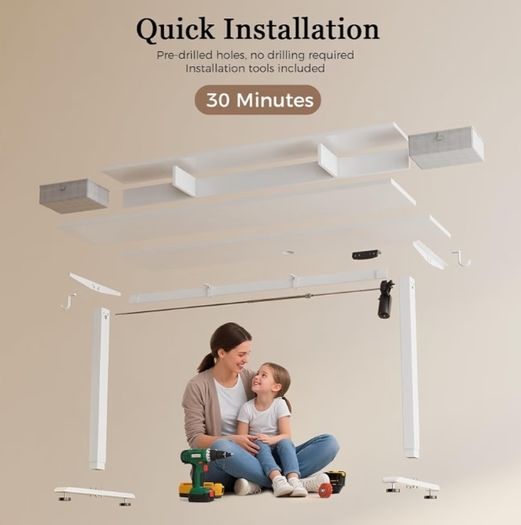 Electric Height Adjustable Desk, with 2 Fabric Drawers, 100x60cm  72-116cm Height, Stable Sit-Stand Standing Desk w. 2 Memory Buttons, Computer Desk for Home Office, 2 pcs Desktops, White