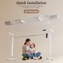 Electric Height Adjustable Desk, with 2 Fabric Drawers, 100x60cm  72-116cm Height, Stable Sit-Stand Standing Desk w. 2 Memory Buttons, Computer Desk for Home Office, 2 pcs Desktops, White Image 4