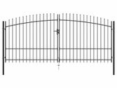 Double Door Fence Gate with Spear Top 400x225 cm