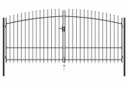 Double Door Fence Gate with Spear Top 400x225 cm