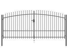 Double Door Fence Gate with Spear Top 400x225 cm