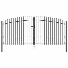 Double Door Fence Gate with Spear Top 400x225 cm