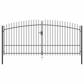 Double Door Fence Gate with Spear Top 400x225 cm