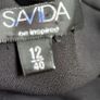 SAVIDA black pleated one shoulder ruffle dress Sz 12 Image 3