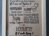main image for ad Toilet rules frame funny wooden frame for wall, door or shelf