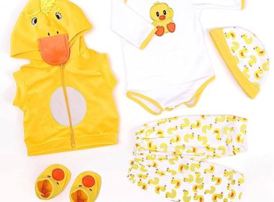 Reborn Dolls Clothes 22 inch Yellow Duck Outfit Accessories Newborn Girl Boy Clothes Reborn Dolls Clothes For 0-3 Months Reborn Doll Kit (FREE SHIPPING)