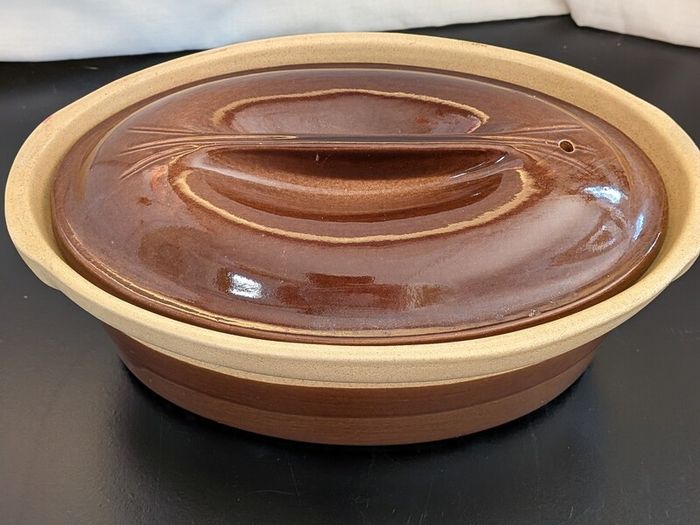 Vintage Emile Henry France No. 4 P2 Oval Lidded Casserole Dish 26cm