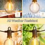 LED String Lights Mains Powered 7.6M/25 FT G40 Globe Garden Patio String Festoon Lights with 12+1 Shatterproof Waterproof LED Plastic Bulbs for Garden Patio Pergola Bar Yard Wedding Party Image 3