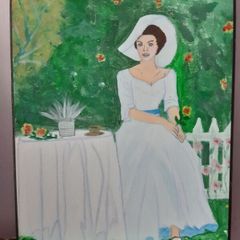 Acrylic Painting Lady Afternoon Tea