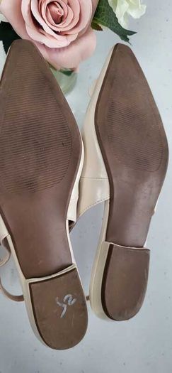 KENSIE beige sling backs with floral detail Sz 7UK