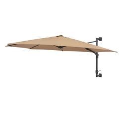 Wall-Mounted Parasol with Metal Pole 300 cm Taupe