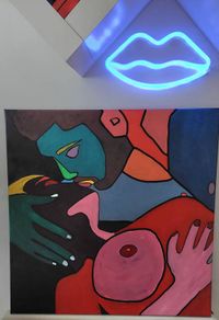 Modern cubist Bedroom Art