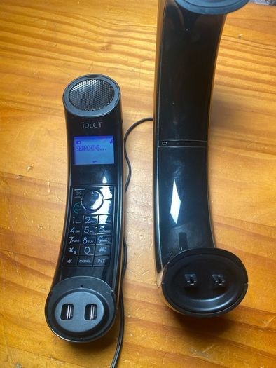 IDECT Eclipse Plus Digital Cordless Landline Phone w/Built in Answering Machine Black Retro