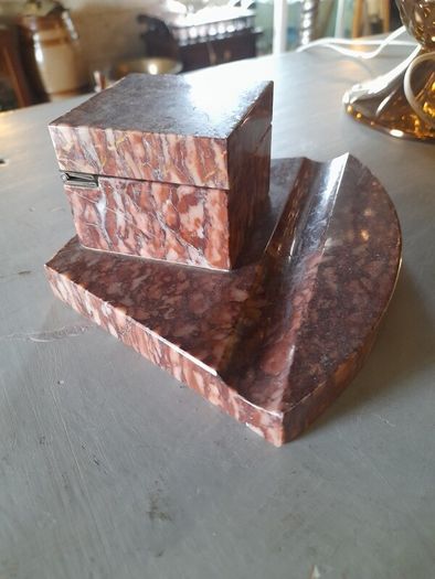 Art Deco Marble Ink Well