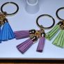 Boho Style. Triple Leather Tassels Keychain Image 8