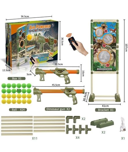 Shooting Games for Kids Air Popper Guns with Moving Shooting Target, 2 Air Shooting Toy Guns 24 Soft Foam Balls
