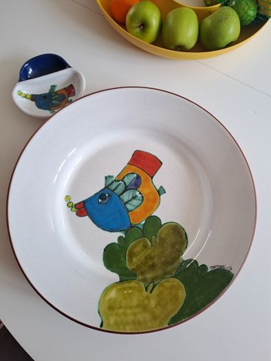 Large Ceramic Pottery Platter and Olive Dish- Excellent Condition