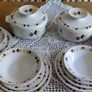 18 pcs Vintage Arklow Autumn Leaves Pattern Ceramic Gold Trim Image 2