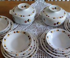 18 pcs Vintage Arklow Autumn Leaves Pattern Ceramic Gold Trim