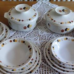 18 pcs Vintage Arklow Autumn Leaves Pattern Ceramic Gold Trim