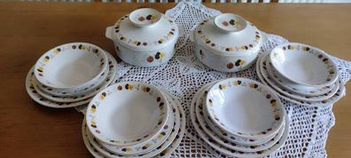 18 pcs Vintage Arklow Autumn Leaves Pattern Ceramic Gold Trim