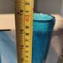 Pair of mid century blue glass vases, Art Glass Soda Bubbles Glass Vase Turquoise Drunken Glass Vase, bubbles trapped in the glass Image 2