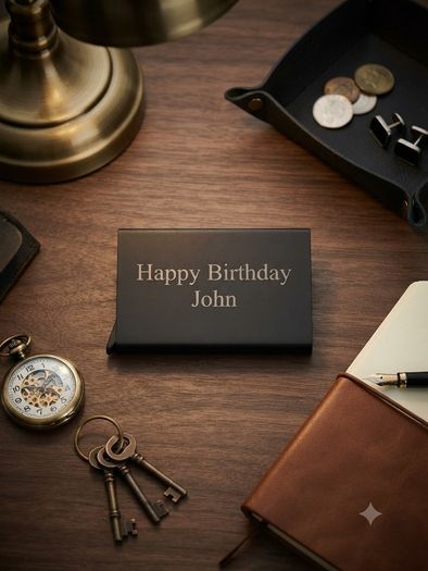Personalised aluminium push up card wallet