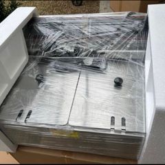 Commercial Electric Fryer Stainless Steel Fryer 12L Electric Double Tank Double Sieve Machine for Chicken/Shrimp Double deep fat fryer electric 220v