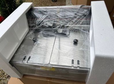 Commercial Electric Fryer Stainless Steel Fryer 12L Electric Double Tank Double Sieve Machine for Chicken/Shrimp Double deep fat fryer electric 220v