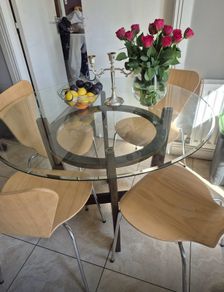 Table and four chairs