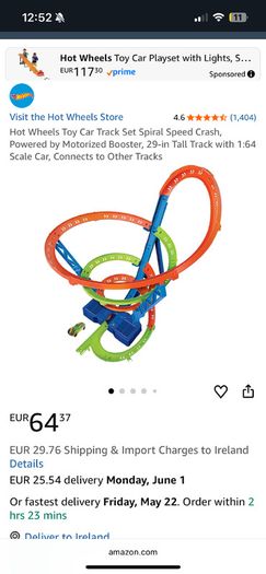 Hot wheels spiral speed track