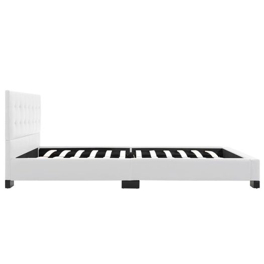 Bed Frame White Faux Leather 135x190 cm