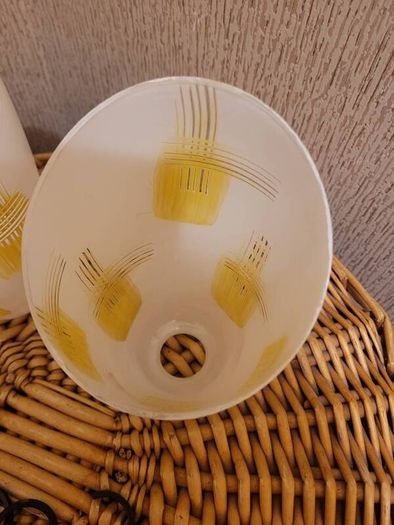 two glass lamp shades