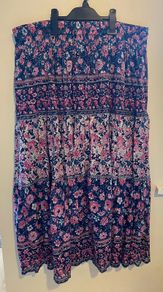 Summer Cotton Skirt Navy/Pink Size 16-18 BNWOT
