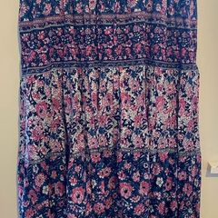 Summer Cotton Skirt Navy/Pink Size 16-18 BNWOT