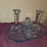 1930's Art Deco Walther and Sohne blue glass dressing table set Image 9