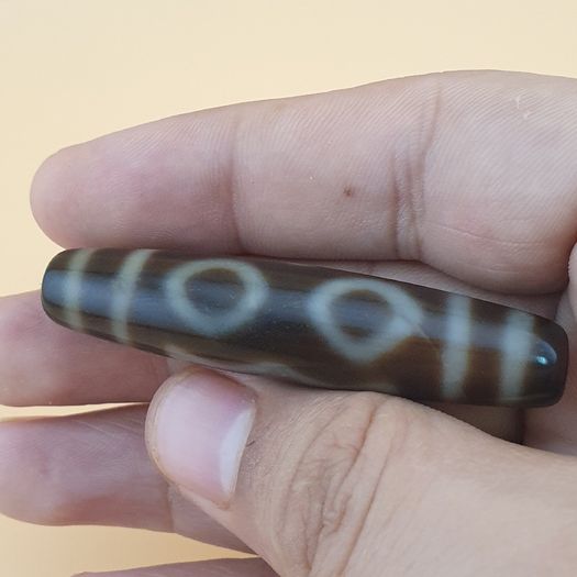 Vintage Himalayan Tibetan 4 Eyes Agate Dzi Bead Amulet