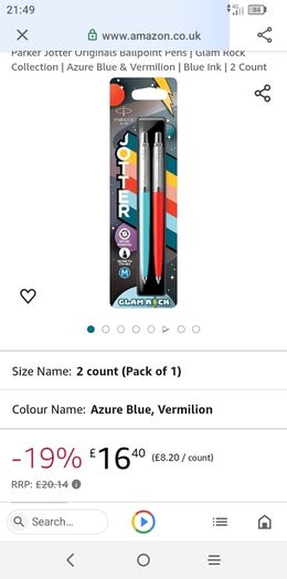 Parker jotter ballpoint pens twinpack