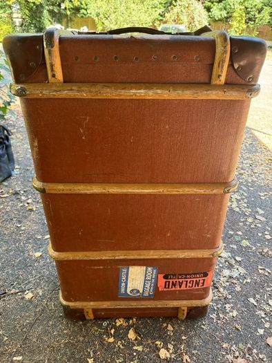 Vintage Mid-Century Union-Castle Line Ocean Liner Steamer Trunk / Suitcase (c. 1950s/60s)