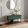 Emerald Vault Storage Ottoman  Bottle Green Velvet with Hidden Compartment Image 4