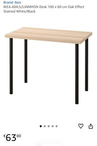 Oak desk black legs
