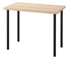 Oak desk black legs